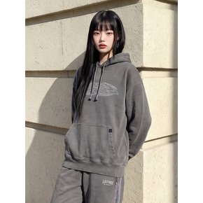 엘립스 오버핏 피그먼트 후드 W 차콜