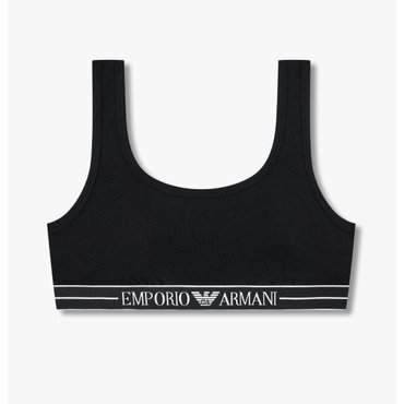 EMPORIO ARMANI 여성 라인 로고 밴딩 브라렛 스포츠 브라탑 (0825181532)