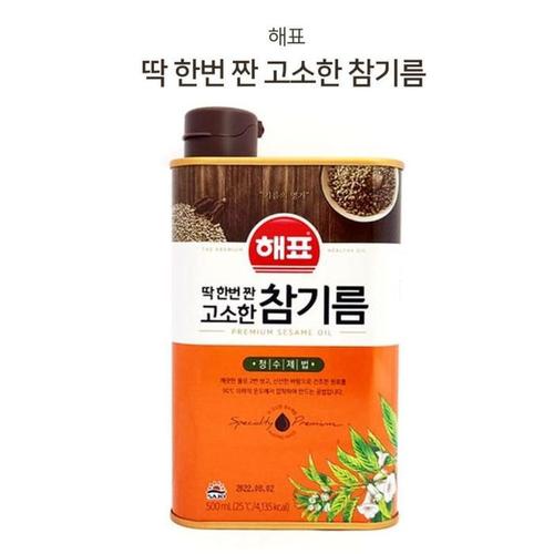 [에뚜알레브] 해표 참기름 고소한 참기름 500ml 캔(1)