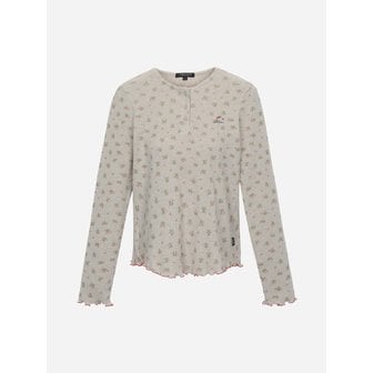 써스데이아일랜드 [KiiiKiii PICK] 플라워 헨리넥 티셔츠_T262MTS138W