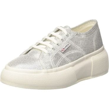  영국 수페르가 여자 스니커즈 Superga Womens 2287lamew Gymnastics Shoes Silver Grey 031 8 UK