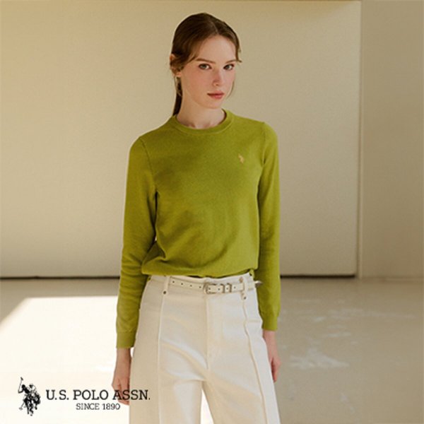 26SS] USPA 여성 긴팔 라운드니트 3종세트(케이블1종+플레인2종)