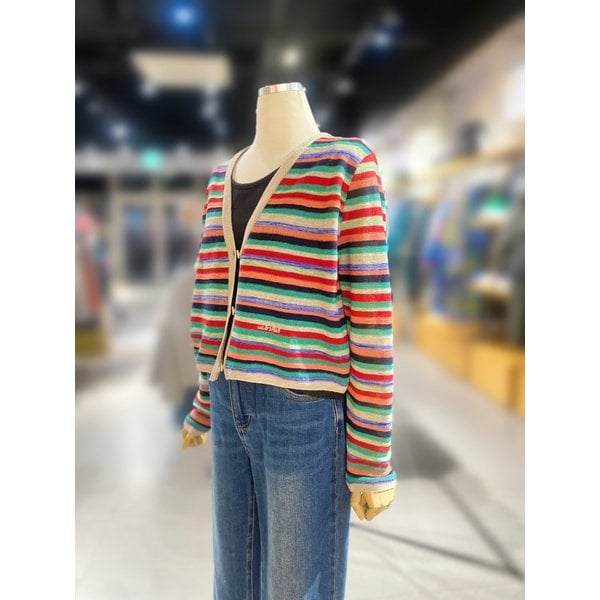 [여주점] 스트라이프 린넨 브이넥 가디건 (BAKCA2631)