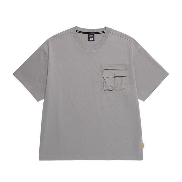 [여주점] N252MTS100 NRN 가슴 포켓 세미오버핏 반팔 티셔츠 STONE GREY