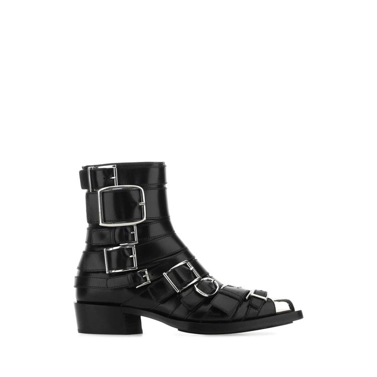 【Alexander mcqueen】Ankle Boots★718854 WHSWE 1081 Alexander Mcqueen Black Punk Chelsea Ankle Boots, Brand Size