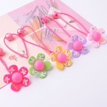 메르시밴드 플라워 피치 머리끈 5P-SET