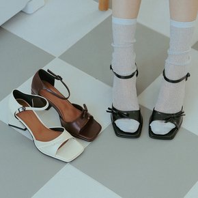 ljh060-7 Petit ribbon chunky heel sandal _ 3colors