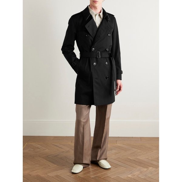 켄싱턴 더블브레스트 벨티드 코튼 개버딘 트렌치 코트 46376663162858438