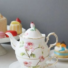  티포원 로즈플로라 커피잔 티포트 머그 찻잔세트