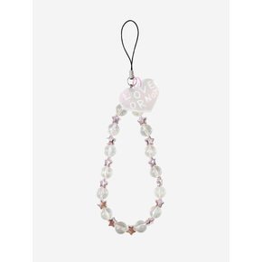 Pink Silver Star-Shiny Balls Beads Strap&Keyring