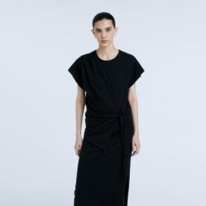 MARTINELLI Draped Layered Jersey Dress_Black