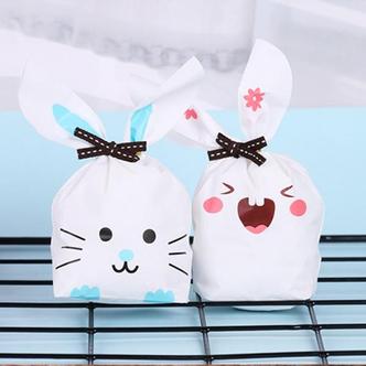 제이큐 231019 토끼 캐릭터 어린이집 생일 답례품 쿠키 과자 사탕 포장지 선물 포장 비닐 봉투 봉지 50