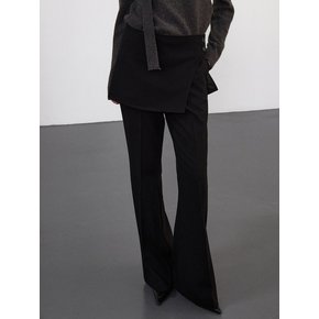 [세트]레이어드 부츠컷 슬랙스 + 스커트벨트 블렉 OU1851