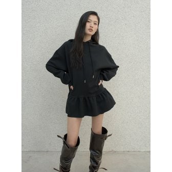 더엔엘 Hooded Dress - [Black]
