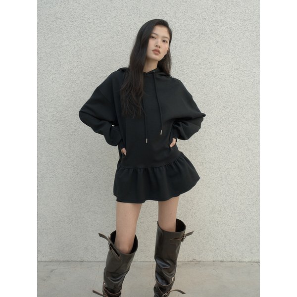 Hooded Dress - [Black]