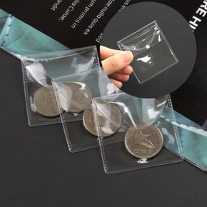 투명 pvc 동전 주화 코인 주머니 미니 포켓 보관 파우치 케이스 소품 주얼리 수납 클리어 지갑