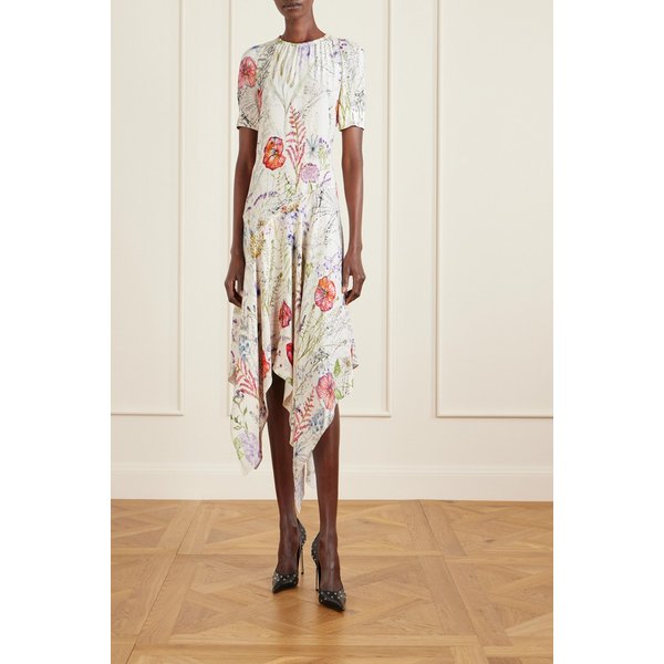 플로럴 프린트 크레이프 미디 원피스 46376663163019554