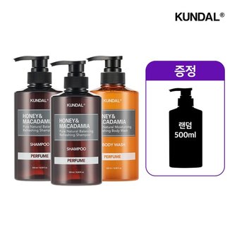 쿤달 [3+1]샴푸 2개+바디워시 1개+500ml 향 랜덤 추가