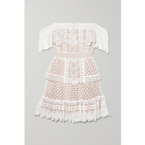 Off-the-shoulder Guipure Lace Mini Dress 아이보리