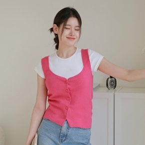 [최초가 69,900원][르포엠]루네브 하트넥 니트 뷔스티에