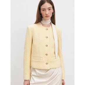 METAL BUTTON WOOL TWEED JACKET [3COLORS]