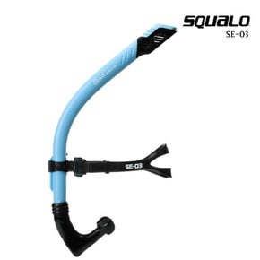 SQUALO 센터스노클3 SE-03 드라이탑 장착 수영 강습용 훈련 연습용품 스카이블루블랙