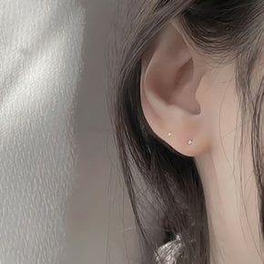 (당일) 여성 실버 925 초미니 큐빅 귀걸이 이어링