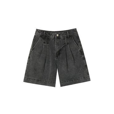 LAP 워싱 투턱 볼륨 숏데님팬츠 AR2DP563