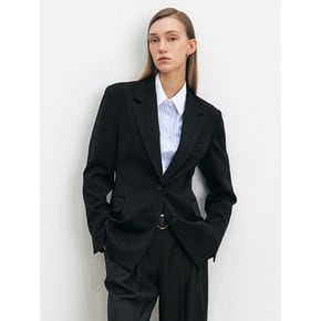 HOURGLASS TAILORED WOOL JACKET [BLACK]