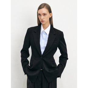 HOURGLASS TAILORED WOOL JACKET [BLACK]