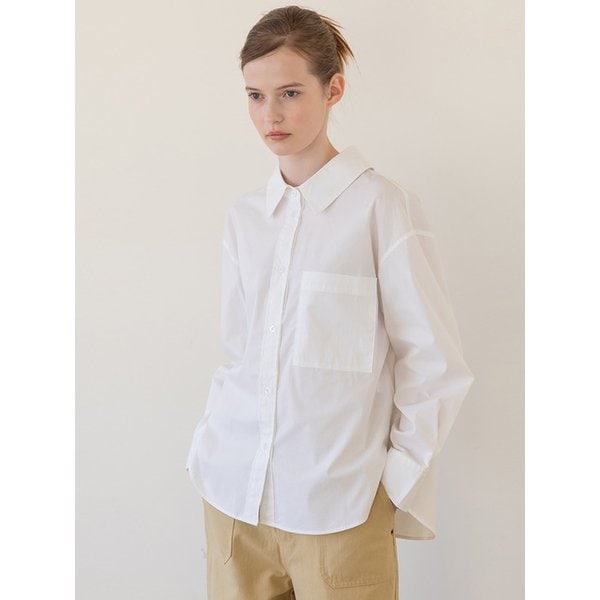 Overfit slit shirt_White