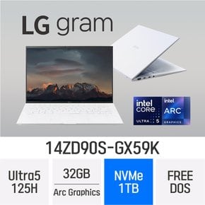 LG전자 2024 그램14 14ZD90S-GX59K - 램 32GB/NVMe 1TB/FreeDos