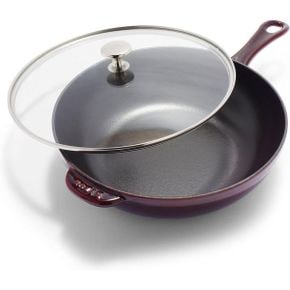 영국 스타우브 후라이팬 STAUB Cast Iron 2.9qt Daily Pan with Glass Lid Grenadine 1682352