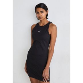 4144437 Calvin Klein RACERBACK MILANO DRESS - Shift dress black 70946802