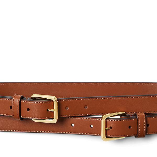 레더 더블 버클 스택 와이드 벨트(WALRBLT0F320312200)