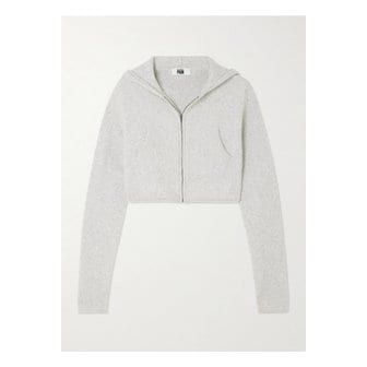 리던 넷 서스테인  파멜라 앤더슨 크롭 브러시드  코튼 혼방 후디 그레이 1647597332167876