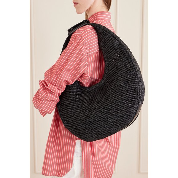 스타우드 문 라지 가죽 트리밍 라피아 토트백 46376663163027490