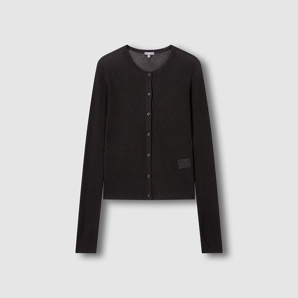 여 시어 립 슬림핏 긴팔 가디건 J116204008085