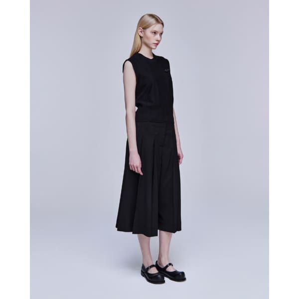 [파주점] [송지오우먼]송지오 와이드 폴드 크롭 팬츠 블랙 WH3PT310BK