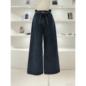 [여주점] 여성 셔링 포인티드 리본 데님 팬츠 (L254PSA443)