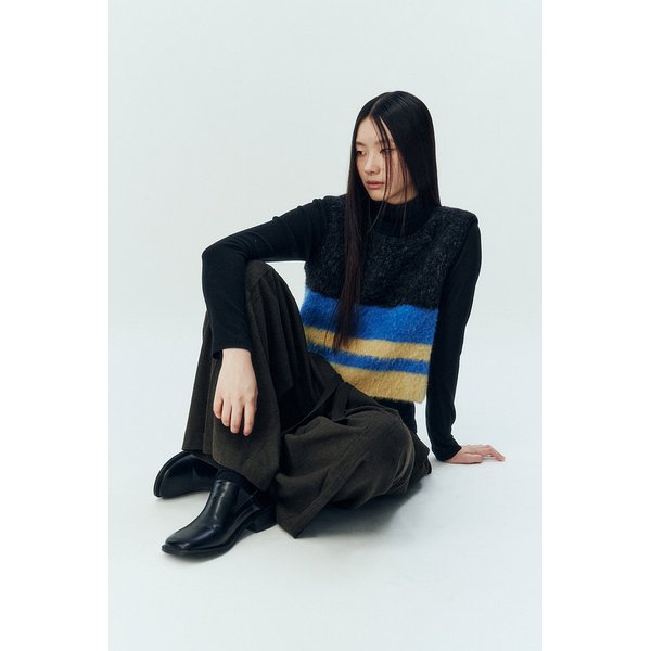 [리오더] 모헤어 스트라이프 니트 베스트 9105452117199