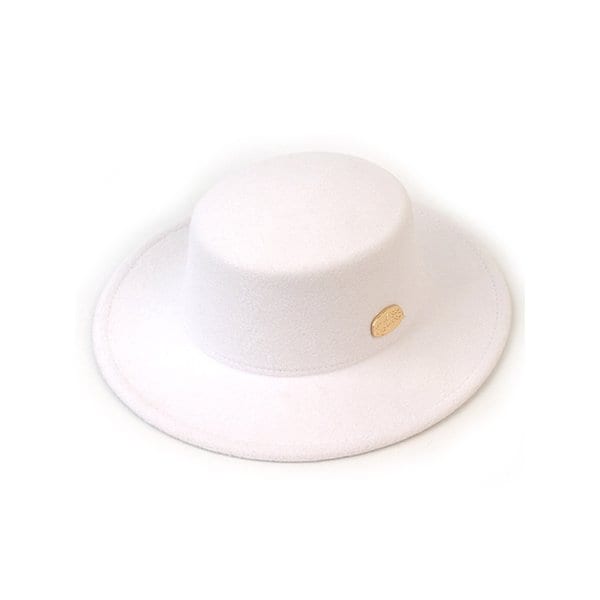 Poly White Flat Fedora 페도라