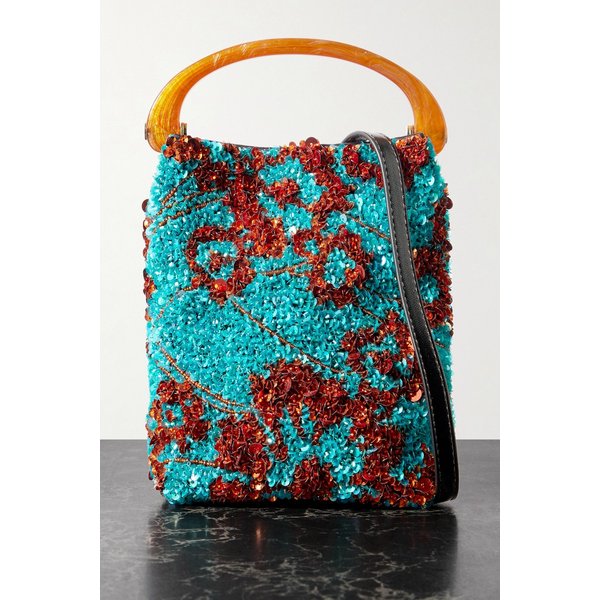 가죽 트리밍 장식 새틴 크레이프 숄더백 46376663162958613