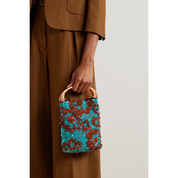 가죽 트리밍 장식 새틴 크레이프 숄더백 46376663162958613