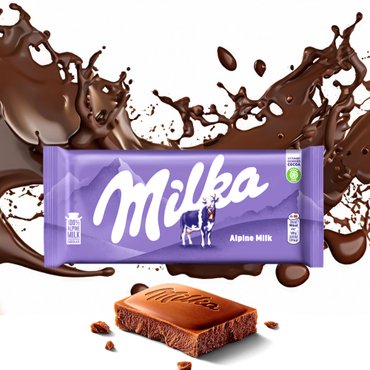  milka 100% 알파인 우유 밀카 초콜릿 알프스 밀크 100g x 4