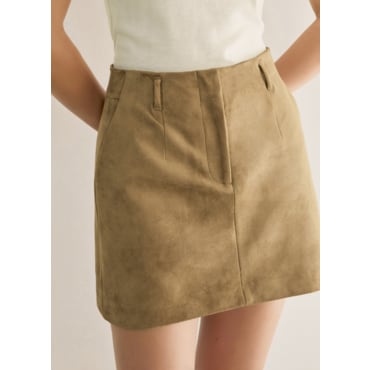 시스티나 [25 F/W] 스웨이드 A라인 미니 스커트