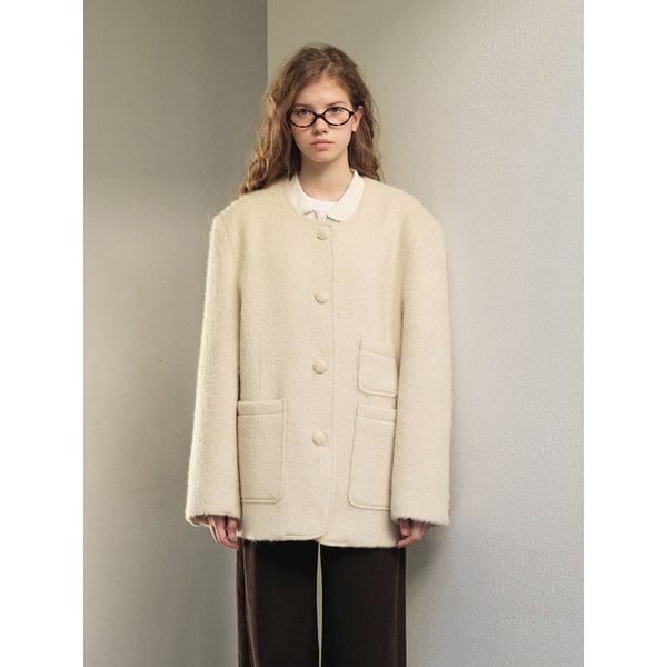 [리퍼브] 25 Winter_ Antique Cream Half Coat