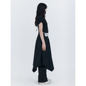 Raw-cut Wool Dress_Charcoal