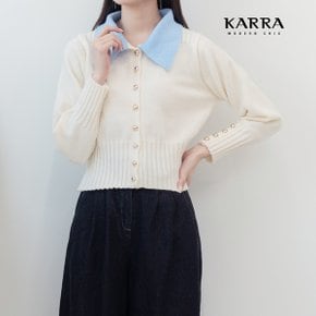 KARRA 골드버튼배색카라가디건_KB3SCD010Q