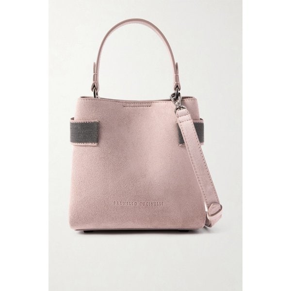 브루넬로쿠치넬리 비즈 디테일 스웨이드 숄더백 46376663163081477